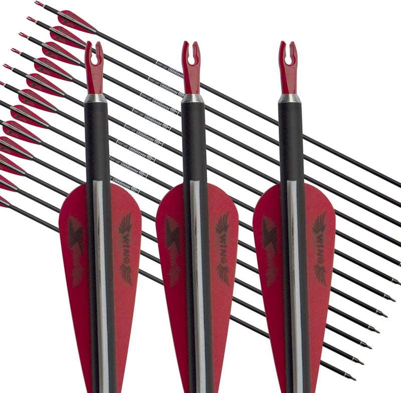 e5e10 31inch Carbon Arrow Archery Targeting Practice Hunting Arrows for Compound & Recurve Bow with Removable Tips(Pack of 12) - Image 5